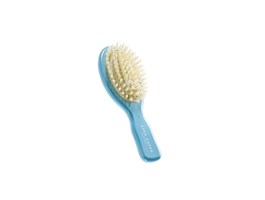 spazzola capelli bimbo morbida pura setola legno faggio azzurra